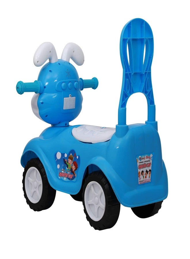 Maanit سيارة مانيت رابيت للأطفال الرضع، مزودة بمسند ظهر وصندوق تخزين أسفل المقعد (أزرق) - Image 4